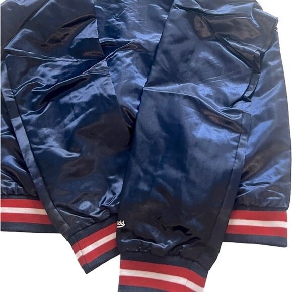 New England Patriots size XLNavy Satin Raglan Full-Snap Jacket - Picture 12 of 12